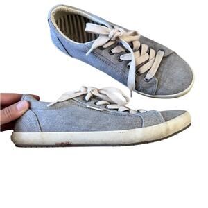 Taos Blue Chambray Zip & Lace Up Sneakers Womens 7.5 Comfort Shoes Everyday